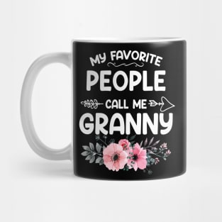 My Favorite People Call Me Granny Pink Floral Mother's Day Mug